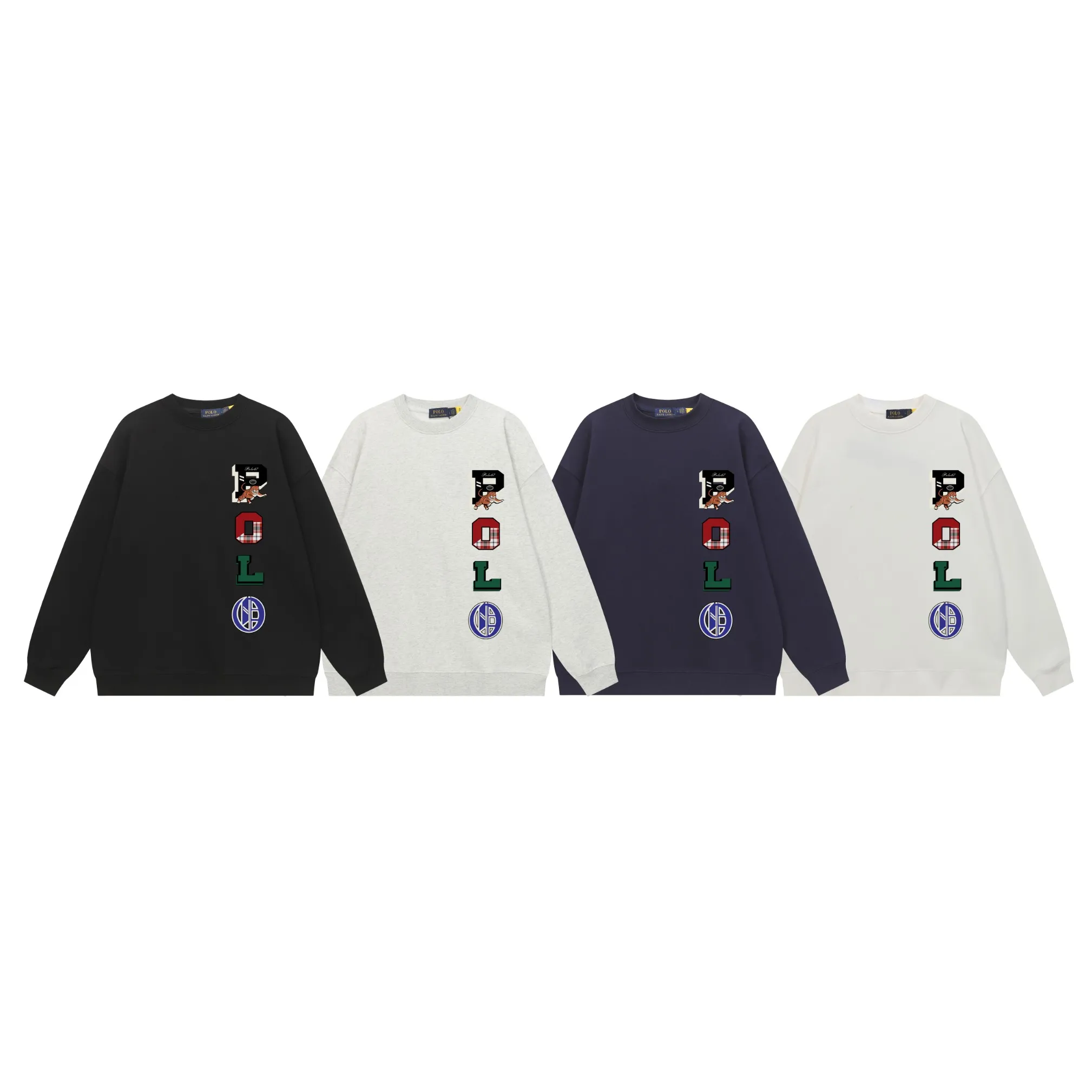 P200 Long-term stock] RalphLauren/Ralph Lauren 2025 autumn and winter new bear letter print 420g heavy large terry sweatshirt Ralph Lauren's age-reducing item, the coat fabric is made of 85% cotton ➕15% polyester, which not only retains the softness, comfort and breathability of cotton, but also adds the wear resistance and wrinkle resistance of polyester fiber, making the clothes more durable and easy to care for. Even in slightly cooler weather, you won't feel stuffy when wearing it. This kind of fabric has a natural crisp feel and is not easy to pill or deform. The bear on the chest is printed with English letters. It is full of color, full of three-dimensionality, and lifelike, adding a bit of liveliness and interest to the whole sweatshirt. There is no pressure to dress, regardless of age or gender. Complete accessories! Color: black, white, navy blue, light floral gray Size: M-L-XL-XXL